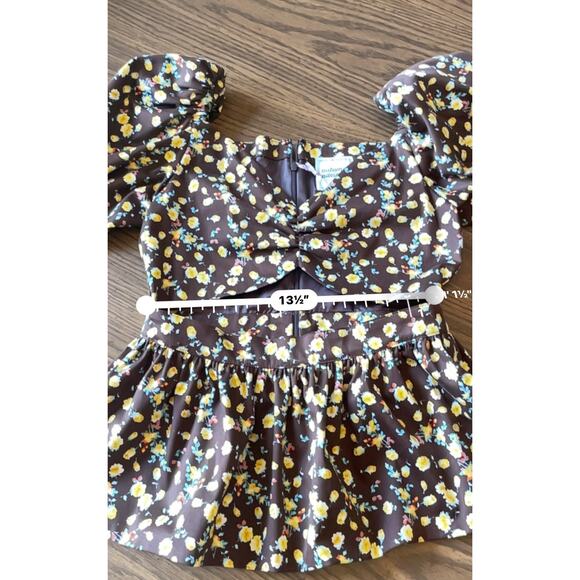 Autumn Adeigbo brown custom made vintage style  Bridgette Blouse size 8 - Picture 6 of 8